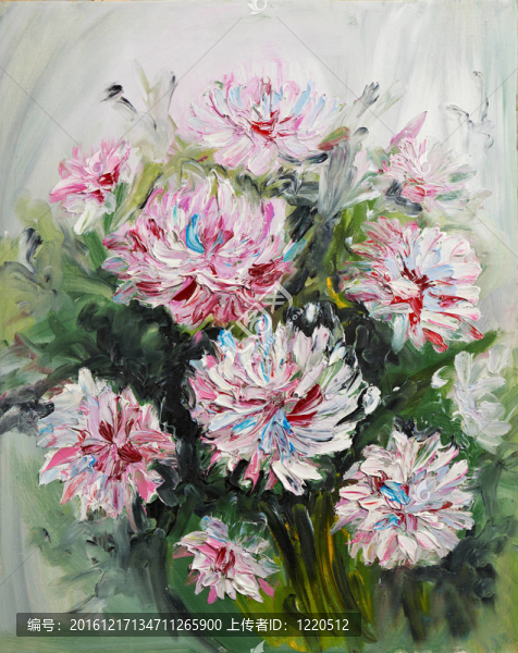牡丹花油畫花束
