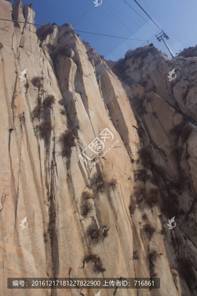 華山玉秀峰,懸崖絕壁