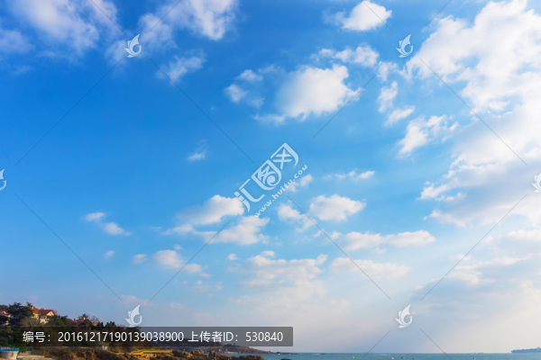 海島海洋藍(lán)天白云