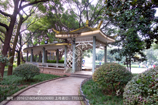 重慶枇杷山公園,涼亭,長(zhǎng)廊