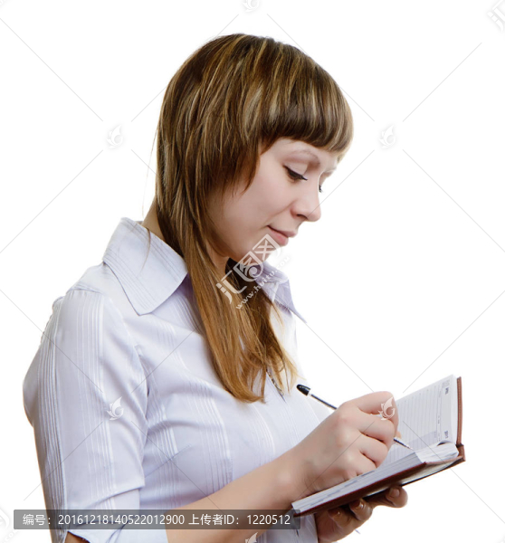 帶著筆記本的年輕女孩