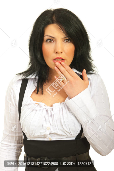 害怕驚訝的女人