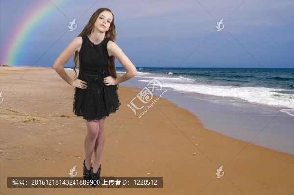 海灘上的少女