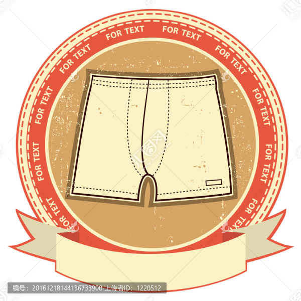 男士?jī)?nèi)衣的標(biāo)簽設(shè)置垃圾紙衣服。背景