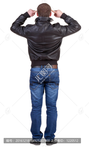 夾克中思維人的背影。