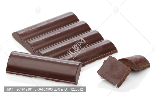白色背景的美味巧克力