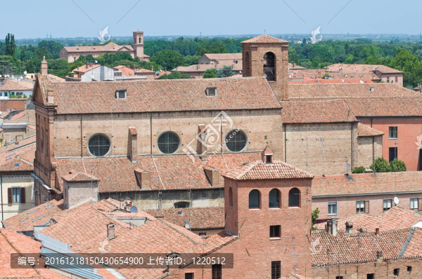 Ferrara的全景。Emilia,Romagna。意大利.