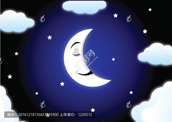 月亮卡通睡覺(jué)