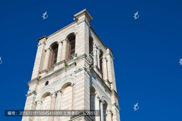 圣喬治大教堂的鐘樓。Ferrara。Emilia,Romagna。意大利.