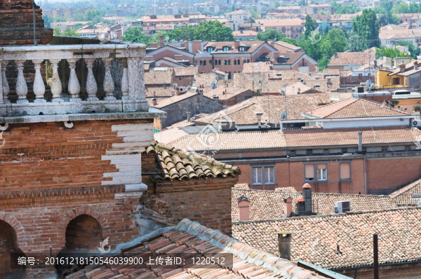 Ferrara的全景。Emilia,Romagna。意大利.