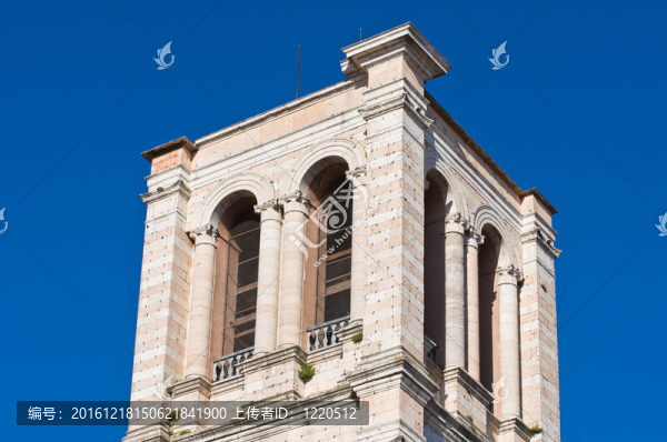 圣喬治大教堂的鐘樓。Ferrara。Emilia,Romagna。意大利.