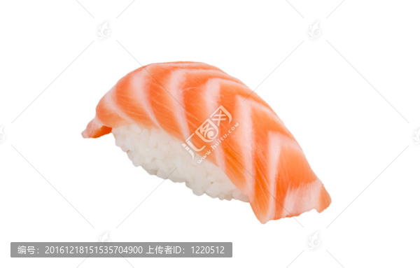 在白色背景的日本壽司三文魚華騎棚拍