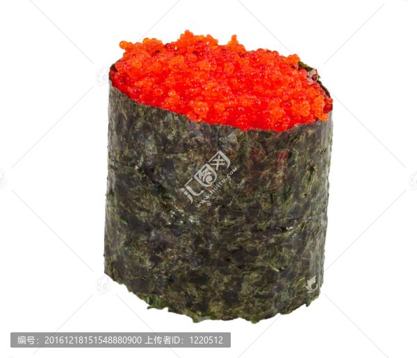 有一魚魚子醬孤立在白色背景的粟實