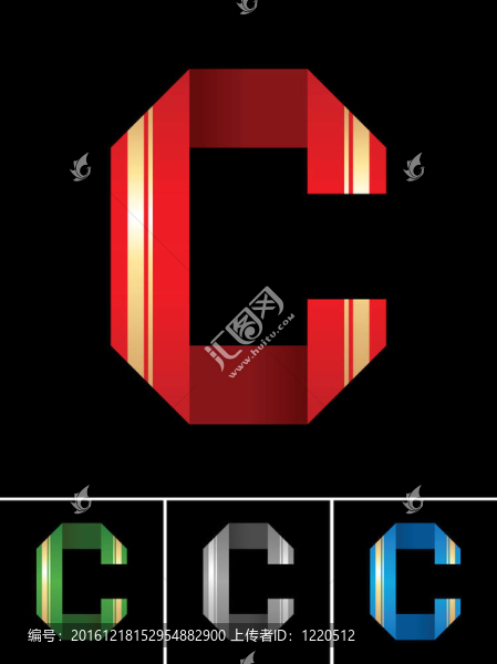 ABC字體從彩色設置色帶拉丁字母C