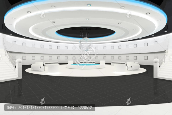 現(xiàn)代建筑的背景透視；畫(huà)廊哈爾
