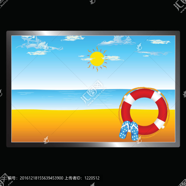 海灘與陽光和觸發(fā)器插圖