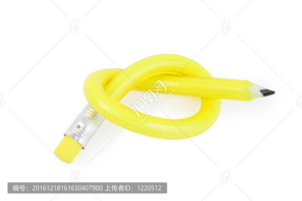 在白色背景上的亮片柔黃鉛筆；鉛筆綁結