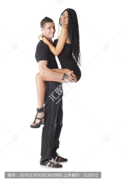 戀愛中的年輕情侶-男人手上的女人