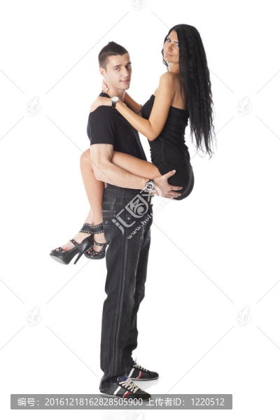 戀愛中的年輕情侶-男人手上的女人