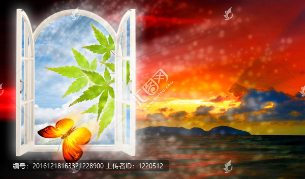 另一個世界之窗；抽象背景