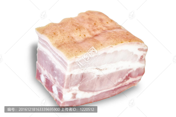 火腿切。在白色背景上。