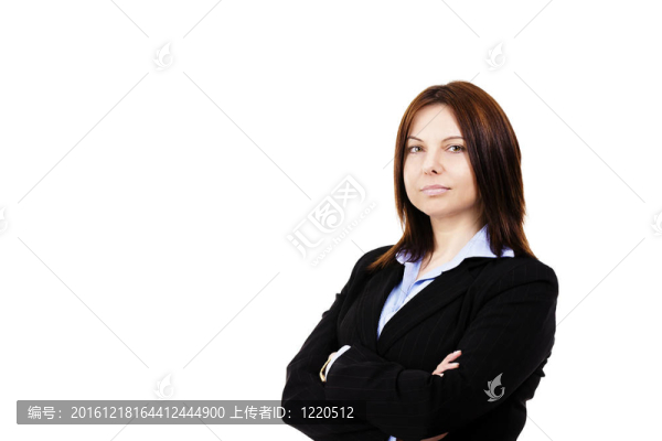 白人背景下的商業(yè)女性肖像
