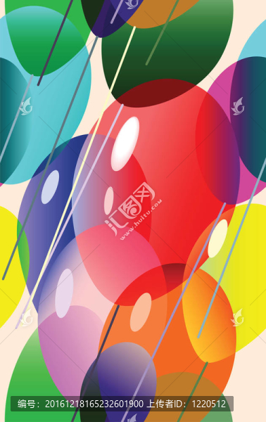 五顏六色的氣球飛行