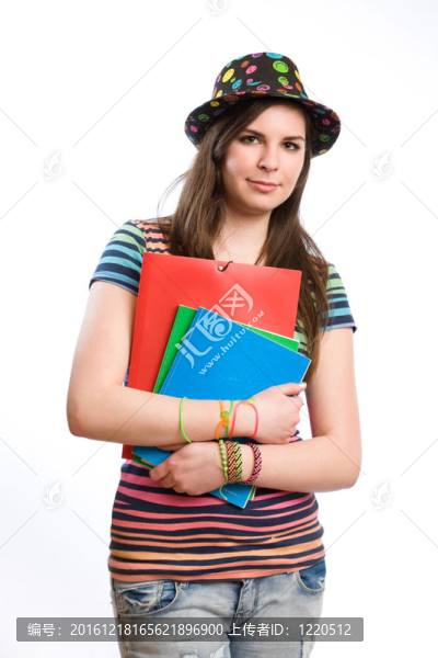 可愛的年輕學生女孩。