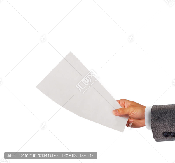 商人手里拿著一張白紙