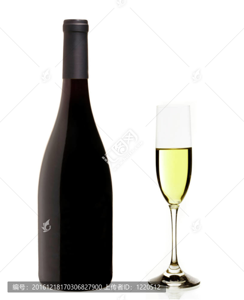 香檳酒瓶和香檳酒杯