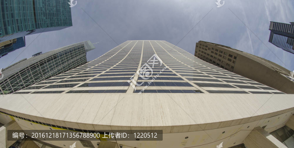 天空紐約建筑物；魚(yú)眼視圖