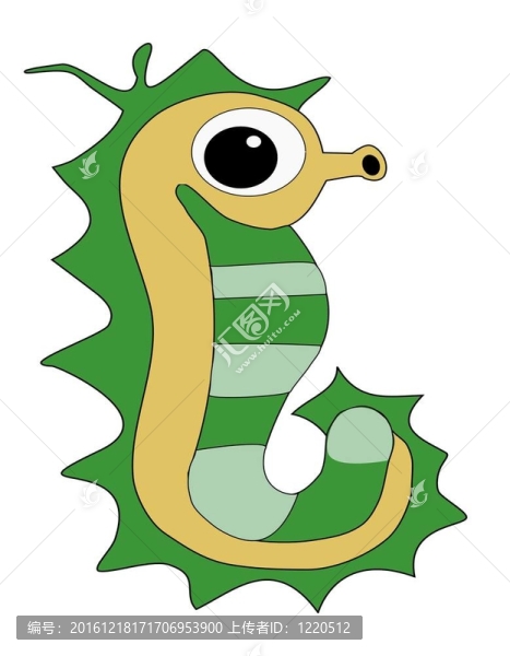綠色和Tan,Seahorse