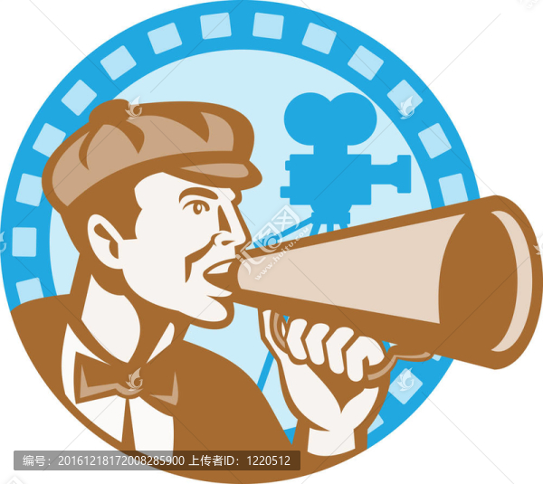 電影導(dǎo)演用擴音器喊