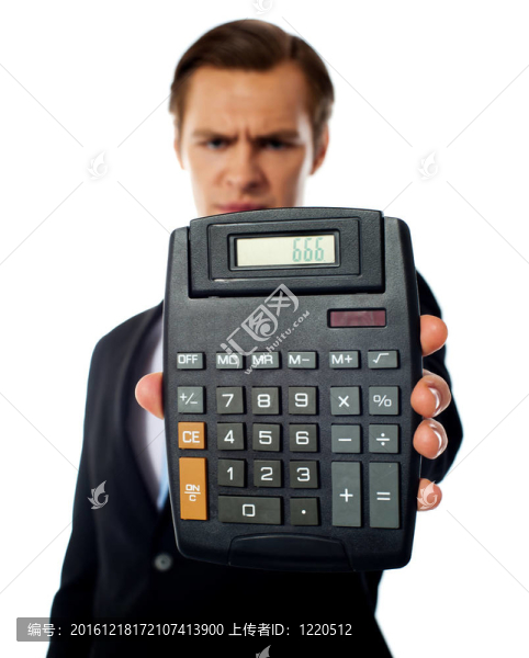 持計算器的商人