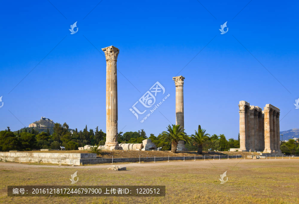 在Athens的宙斯和希臘利卡維托斯山寺；