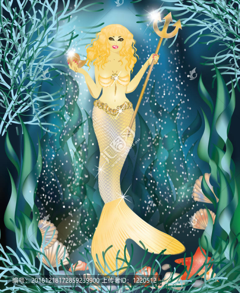 美麗的金色美人魚(yú)的努力
