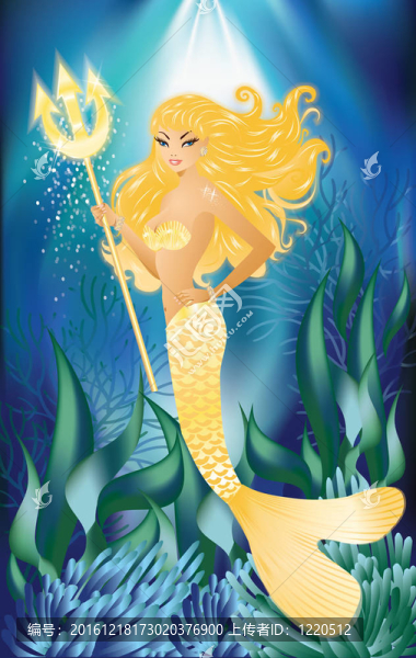 三叉戟黃金美人魚；載體