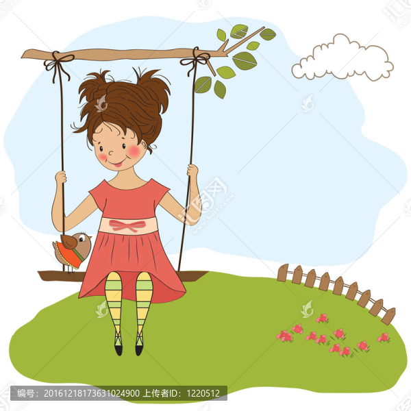 秋千上的少女