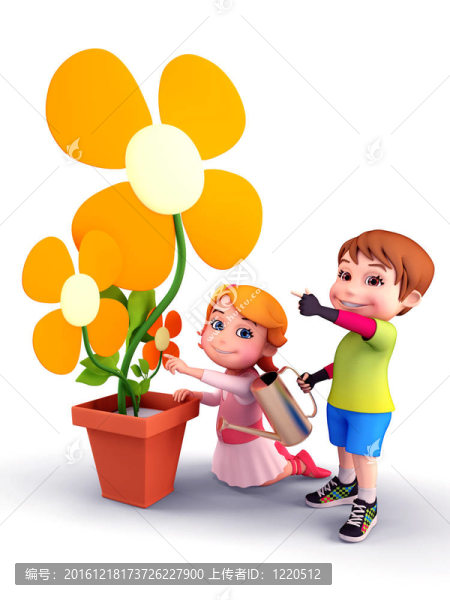 孩子們花和水噴霧