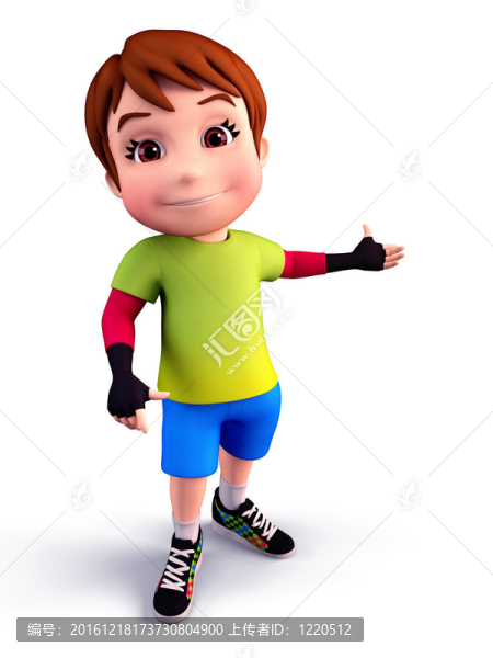男孩指向空白