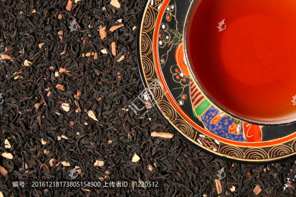 優(yōu)質(zhì)茶葉的混合；中國茶杯