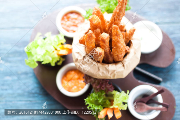 用蘸炸土豆