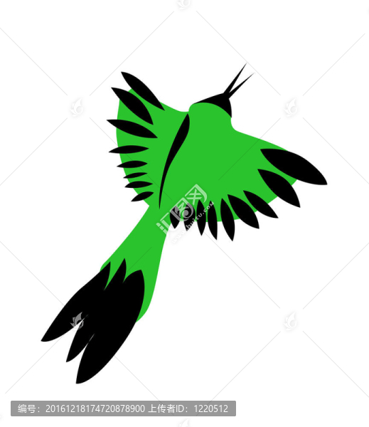 白底綠鳥