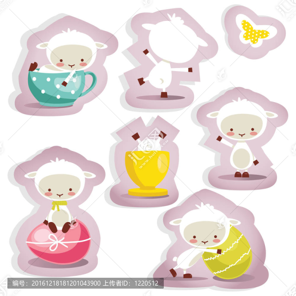 可愛復(fù)活節(jié)貼紙