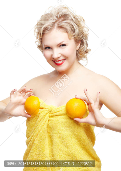 金發(fā)女人橙色