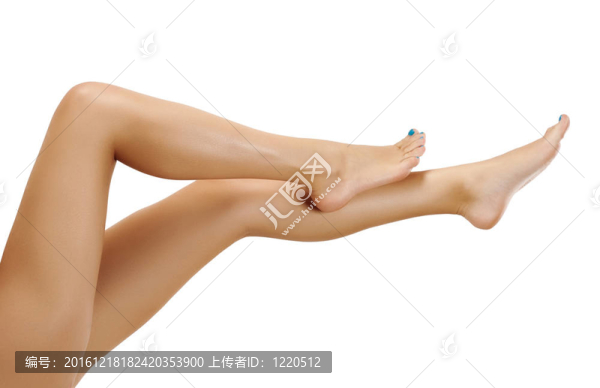 完美的女性腿；白色背景上孤立