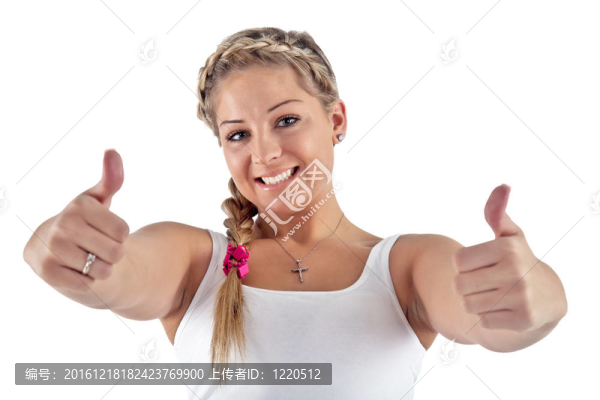 豎起大拇指