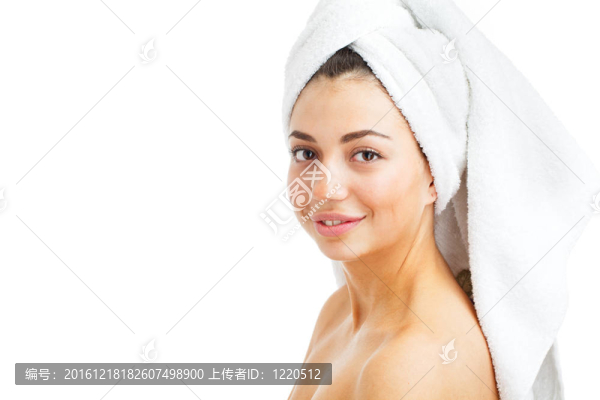 年輕美女洗澡后的肖像。