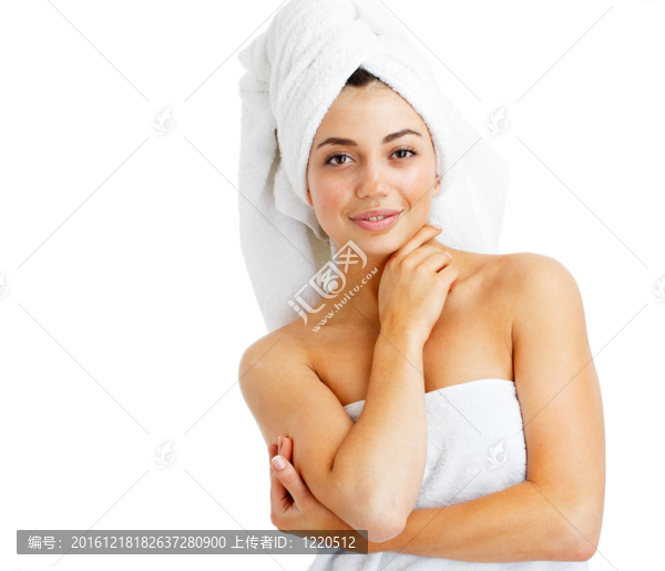 年輕美女洗澡后的肖像。