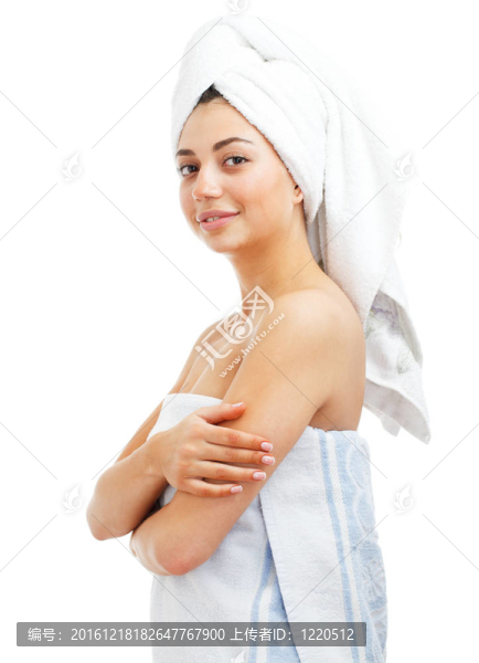 年輕美女洗澡后的肖像。